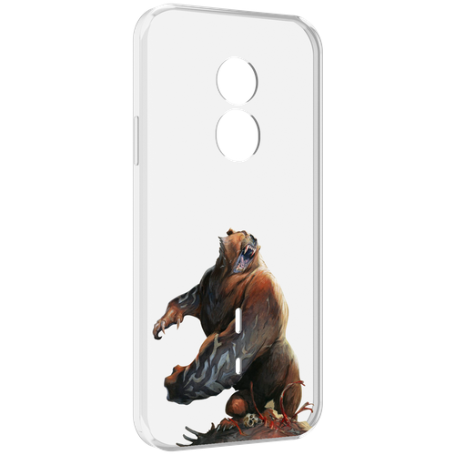 Чехол MyPads Медведь-жестокий для Doogee S51 задняя-панель-накладка-бампер