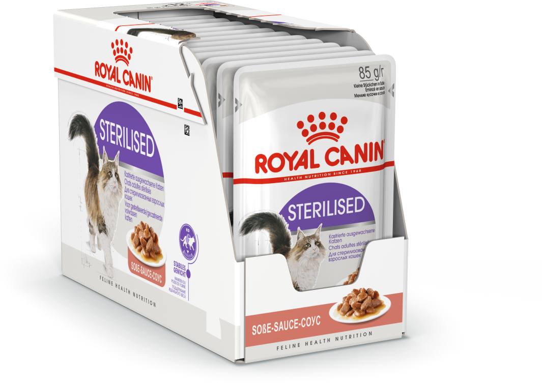 Пауч Royal Canin Sterilised для взрослых стерилизованных кошек в соусе 12*0,085 кг