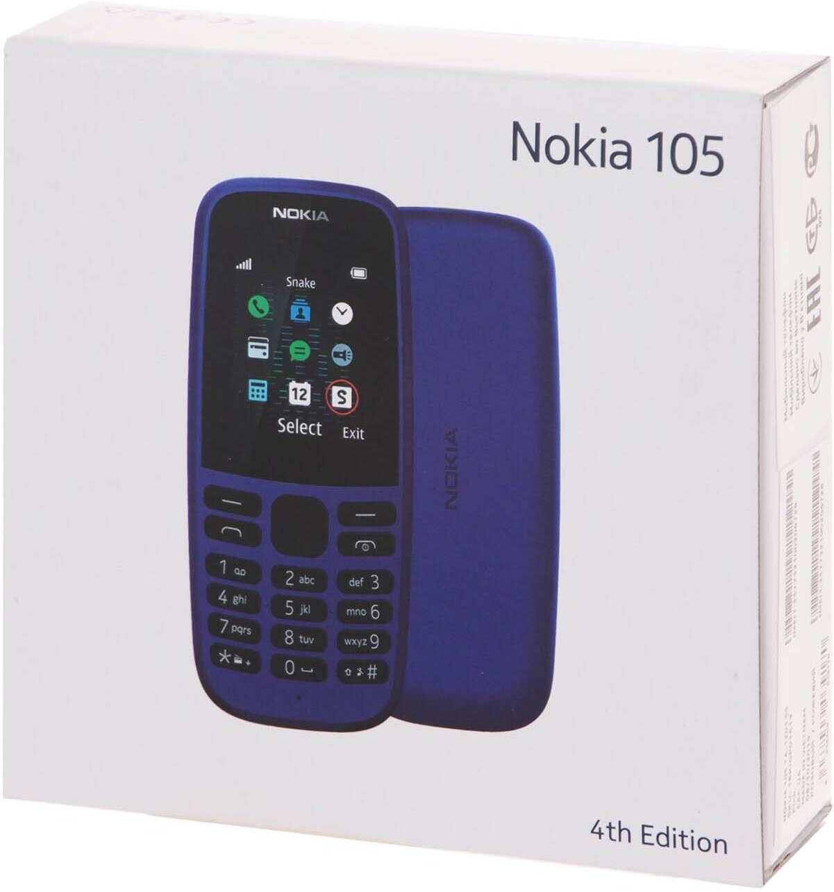 Мобильный телефон NOKIA 105 SS TA-1203, синий - фото №5