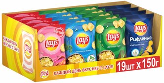 Набор чипсов Lay's картофельные Микс вкусов, 19 уп. по 150 г