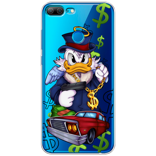 Силиконовый чехол на Honor 9 Lite / Хонор 9 Лайт Scrooge McDuck with a Gold Chain, прозрачный силиконовый чехол на honor 9 хонор 9 scrooge mcduck with a gold chain прозрачный