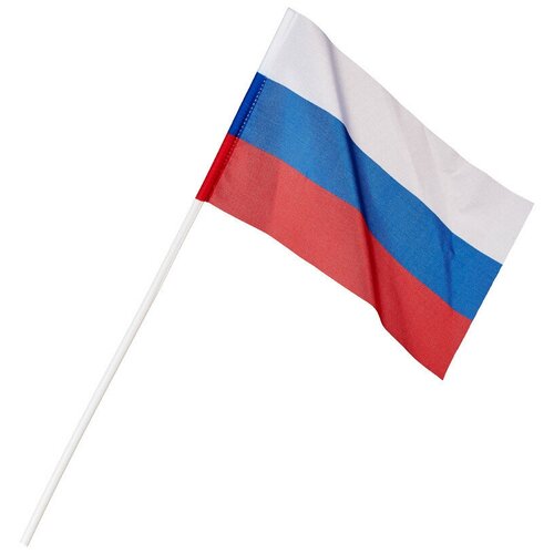 фото Флаг рф 12*18см, с флагштоком 40см 3 шт. геоцентр