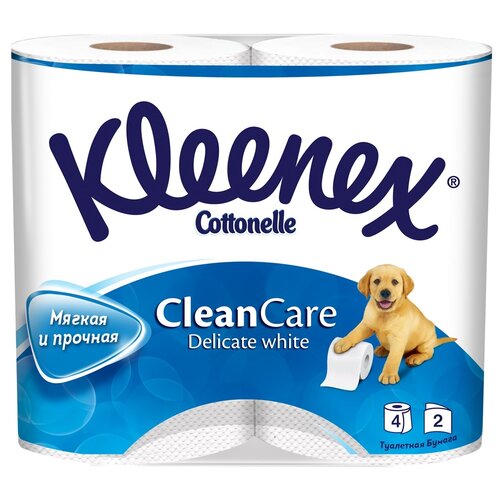 Купить Клинекс т.б. белая Деликат Уайт, 2 сл, 12 рул, Kleenex, белый, первичная целлюлоза, Туалетная бумага и полотенца