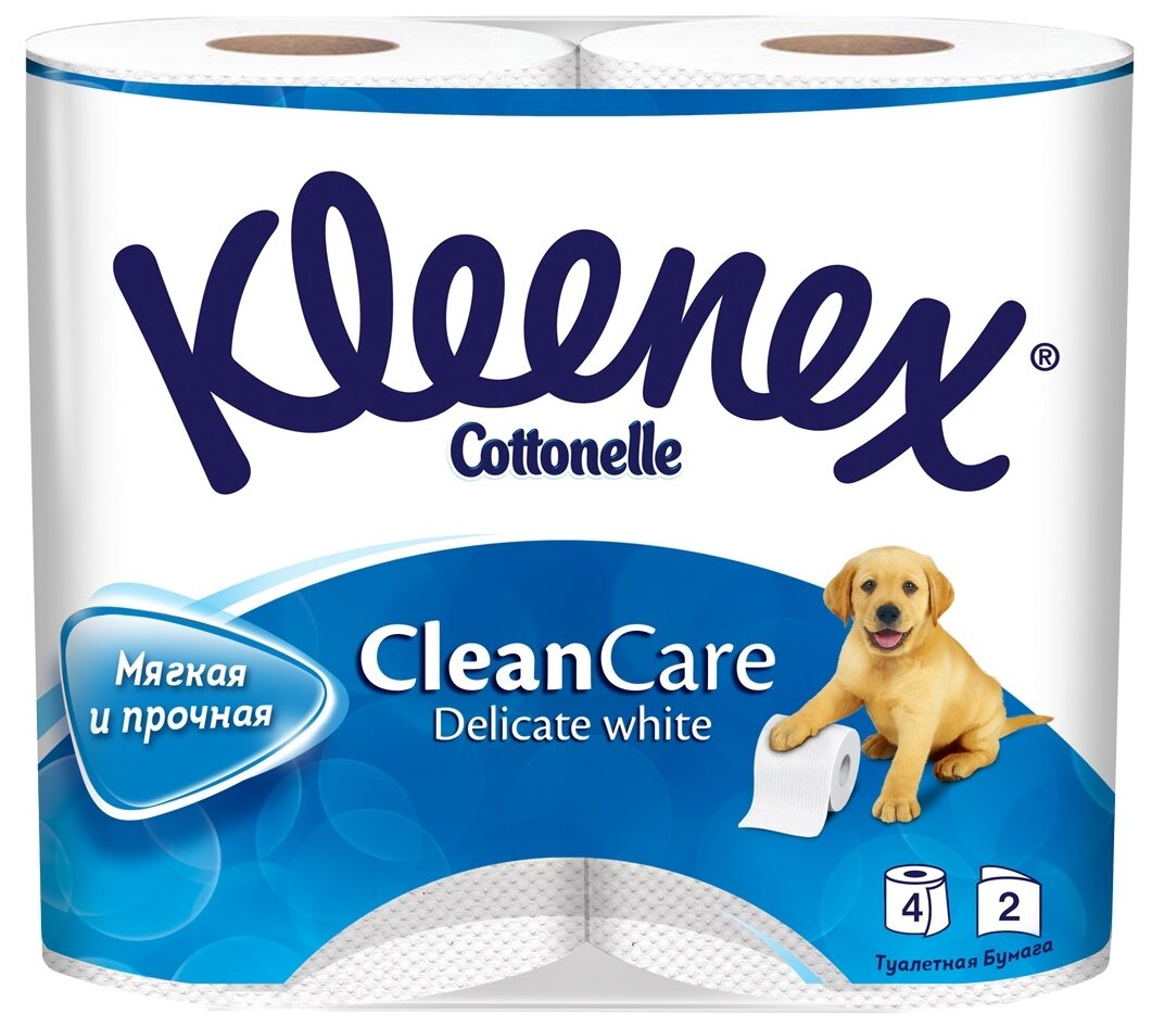 Туалетная бумага Kleenex Clean care Delicate white двухслойная 4 рул.