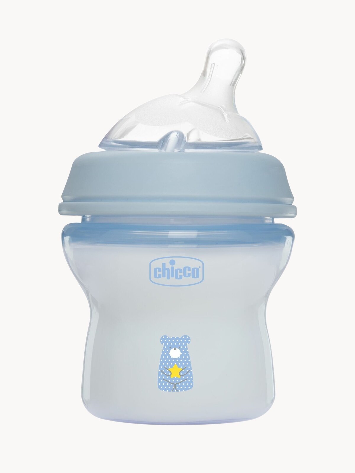 Chicco бутылочка для новорожденных 0 Natural Feeling 150 мл голубая