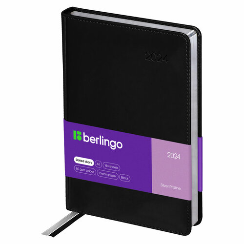 Ежедневник датированный 2024г, А5, 184л, кожзам, Berlingo 