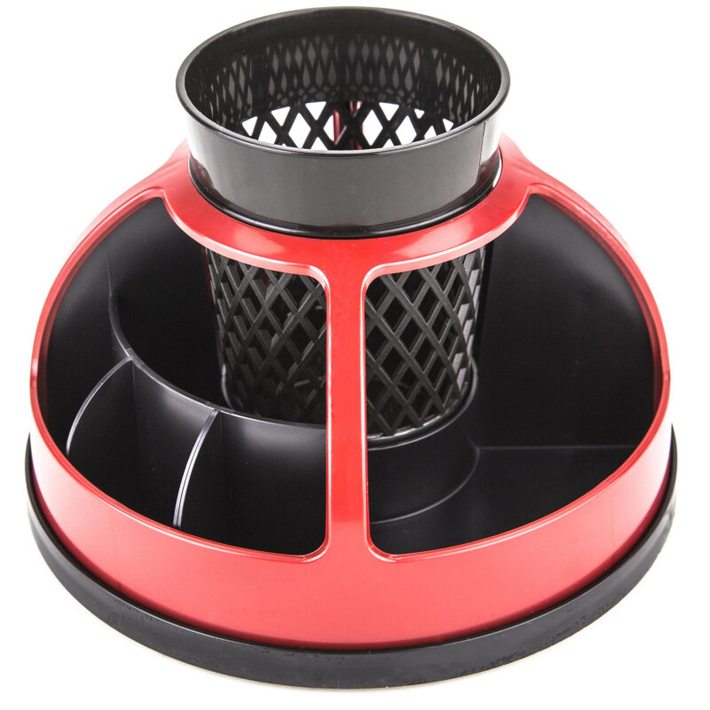 фото Подставка-органайзер д/канц. мелочей Attache вращ-ся 5отд красный/черный