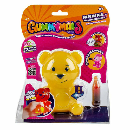 Интерактивная игрушка EOLO Мармеладный мишка тянучка желтый звук свет GUM001_4