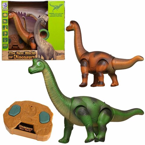 Игрушка интерактивная JUNFA Динозавр Бронтозавр на р/у свет звук движение радиоуправляемые игрушки junfa динозавр бронтозавр радиоуправляемый
