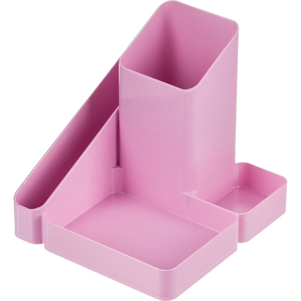 Подставка-органайзер для канцелярских мелочей Attache Акварель, 4 отделения, розовый