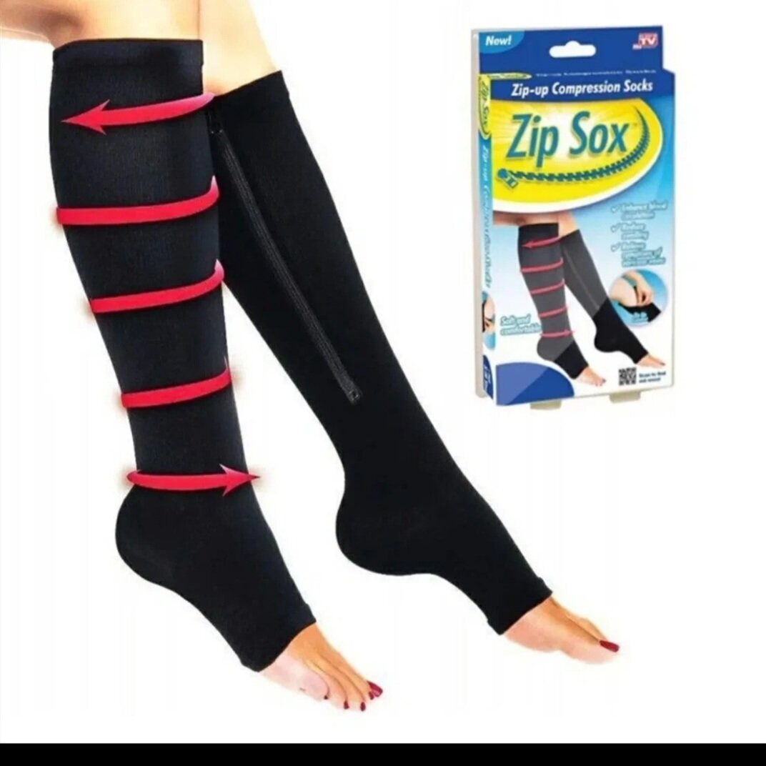 Компрессионные гольфы Zip Sox, размер S-M черные