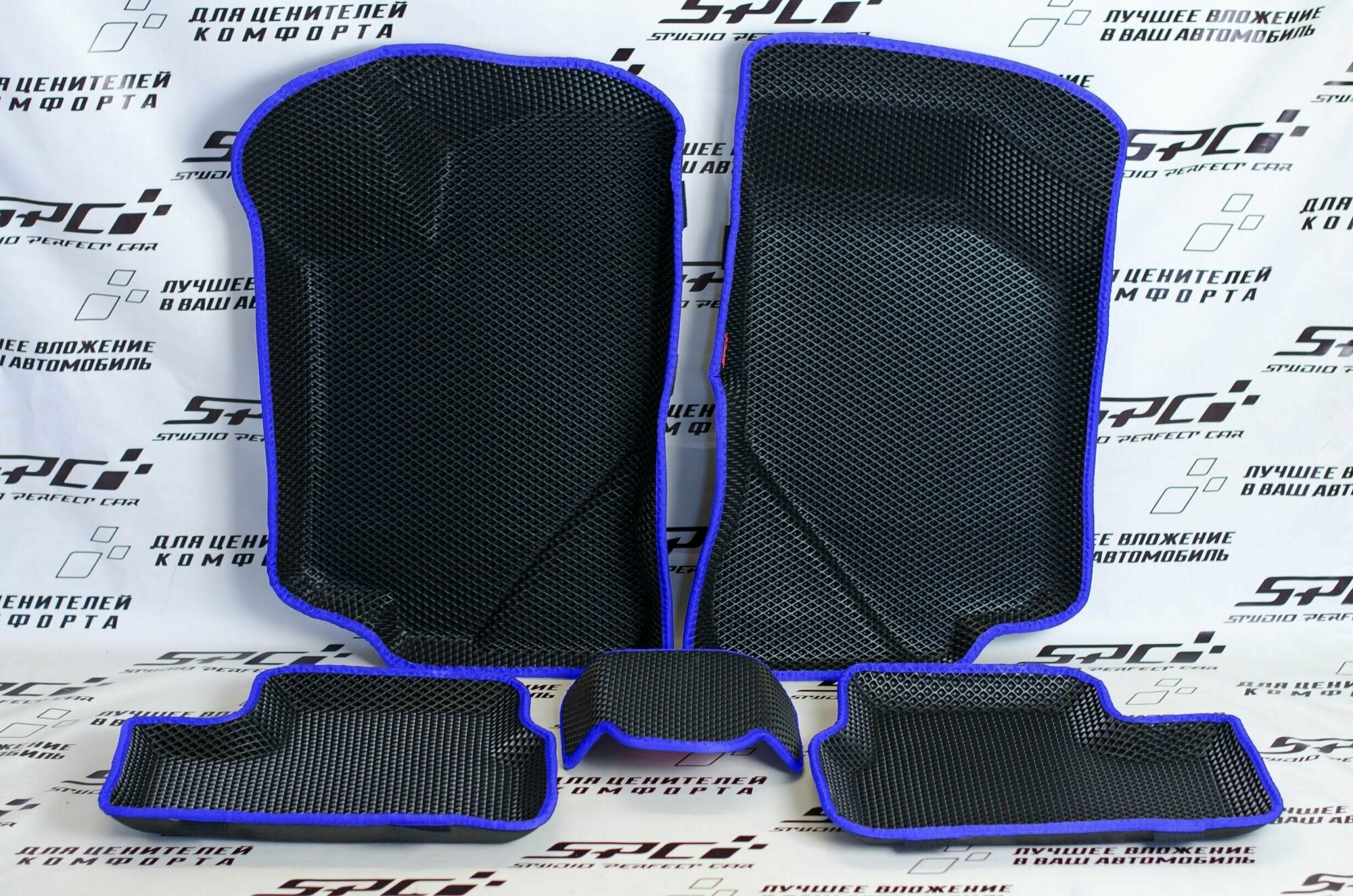 фото Новинка! Коврики Ева с Пресс Бортами на Lada Granta Premium, черно-синий