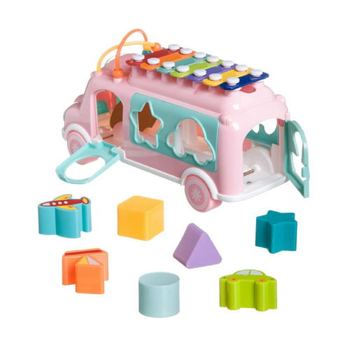 Сортер-металлофон автобус, развивающая игрушка для малышей