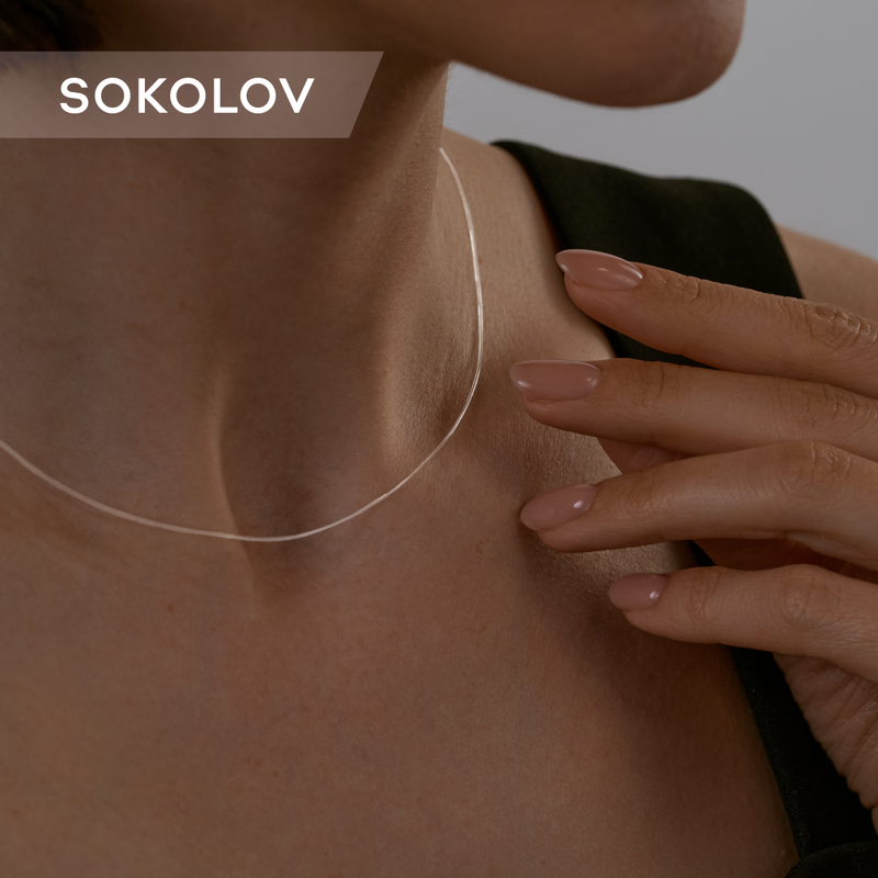 Колье SOKOLOV, серебро, 925 проба, родирование, длина 38 см. — фото 1