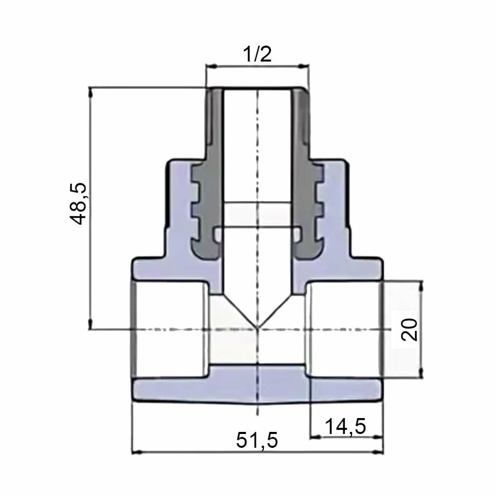 Комплект тройников Wavin НР D25*1/2"*25 2 штуки — фото 1