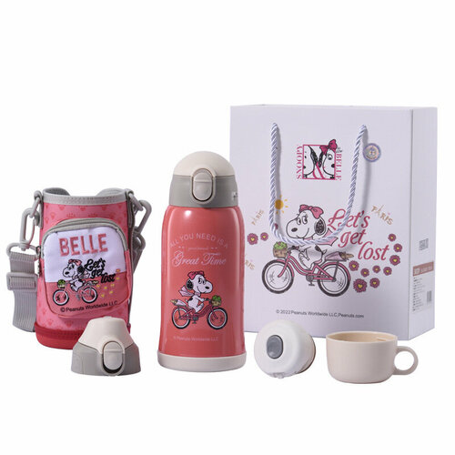 Чашка Snoopy нержавеющая сталь 316 600мл розовая 1970₽