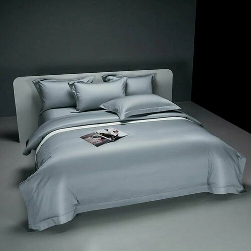 Комплект постельного белья Winni семейный Бархатный Сатин - Сиреневый