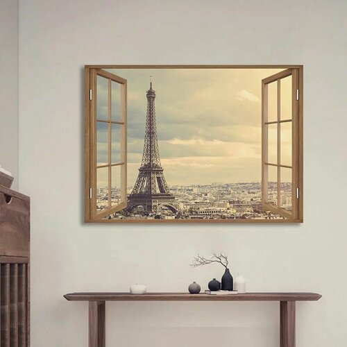 Изображение товара Картина ВсеКартины. Тут "Вид из окна. Париж", холст, дерево, 50×70 см