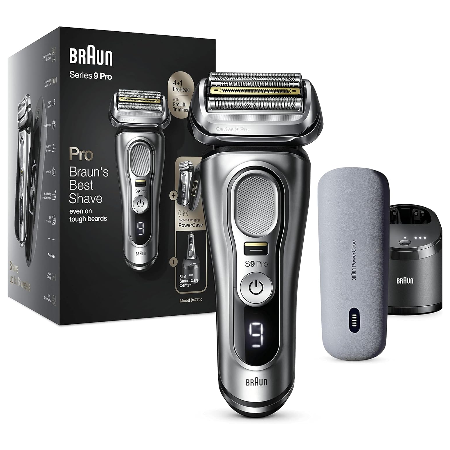 Электробритва Braun Series 9 Pro 9477cc со станцией SmartCare и футляром PowerCase