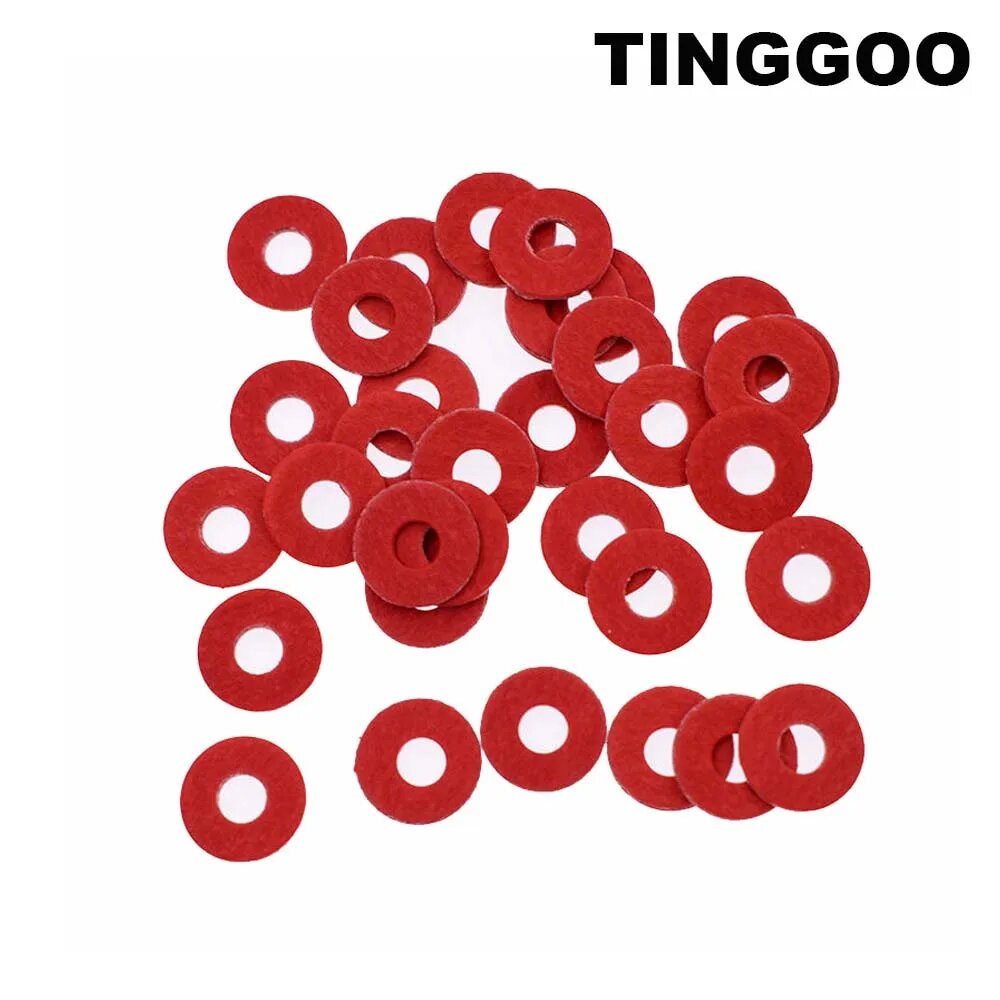 Изоляционные шайбы TINGGOO красные стальные бумажное волокно М2-М12 thick 1mm 100pcs M3x8