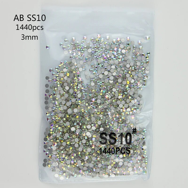 Стразы стекло AB SS10 3 мм, 1440 шт