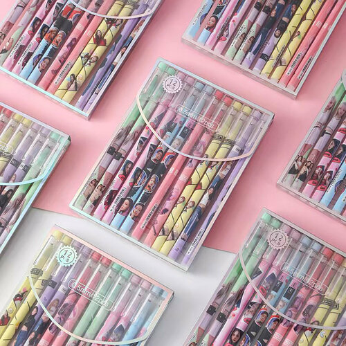 Набор ручек пиши-стирай 12 штук ручки пиши-стирай ручки гелевые стираемые Black Pink 459₽