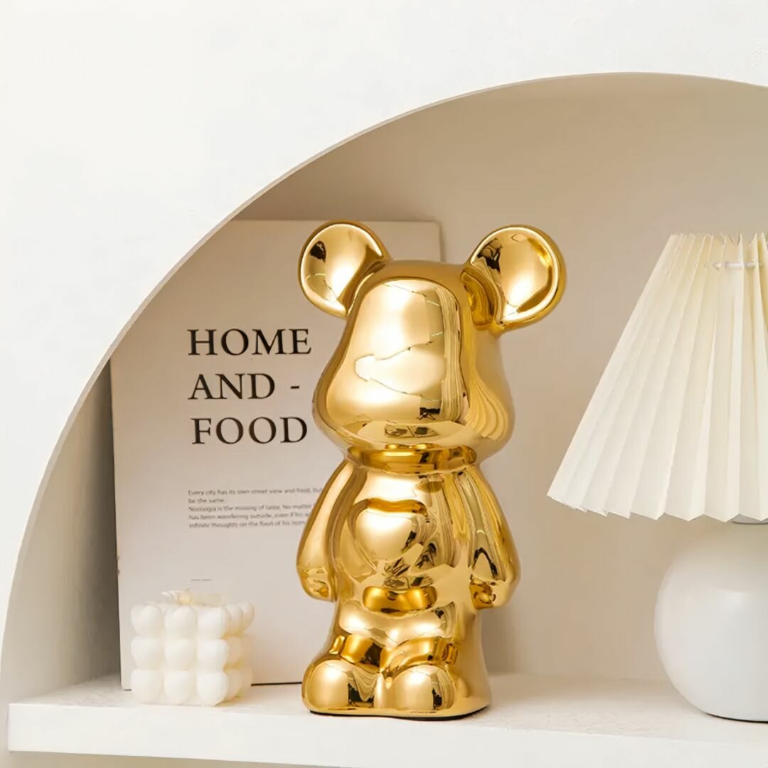 Копилка для денег 18см, копилка медведь bearbrick, интерьерная статуэтка, коллекционная игрушка мишка