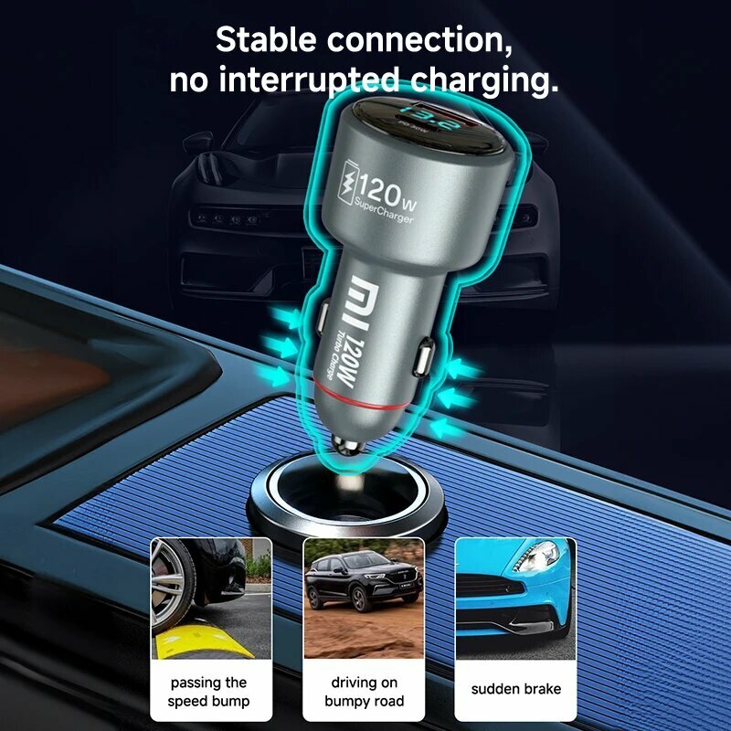 Автовизитки Xiaomi Автомобильное USB-зарядное устройство Xiaomi 120 Вт 90 Вт 67 Вт 12 В Автомобильное зарядное устройство для телефона 1a1c Xiaomi 14 15 Ultra 14T Pro Poco F7 Ultra F7 Pro X7 Pro Redmi Pad only charger