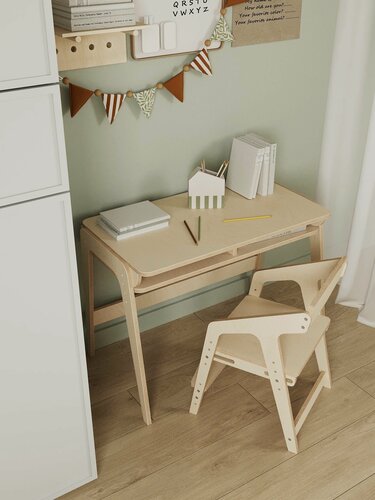 Изображение товара Комплект детской мебели для детей от 1 до 7 лет стол и стул растущий