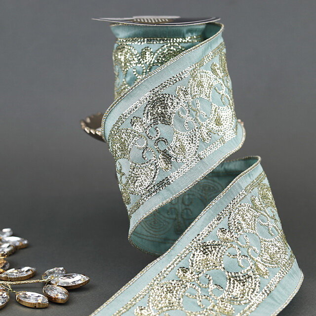 Декоративная лента Monte Bianco  Вензеля 500 10 см  Kaemingk  440037 1