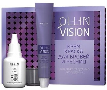 Комплект VISION для окрашивания бровей и ресниц OLLIN PROFESSIONAL черный 2*20 мл