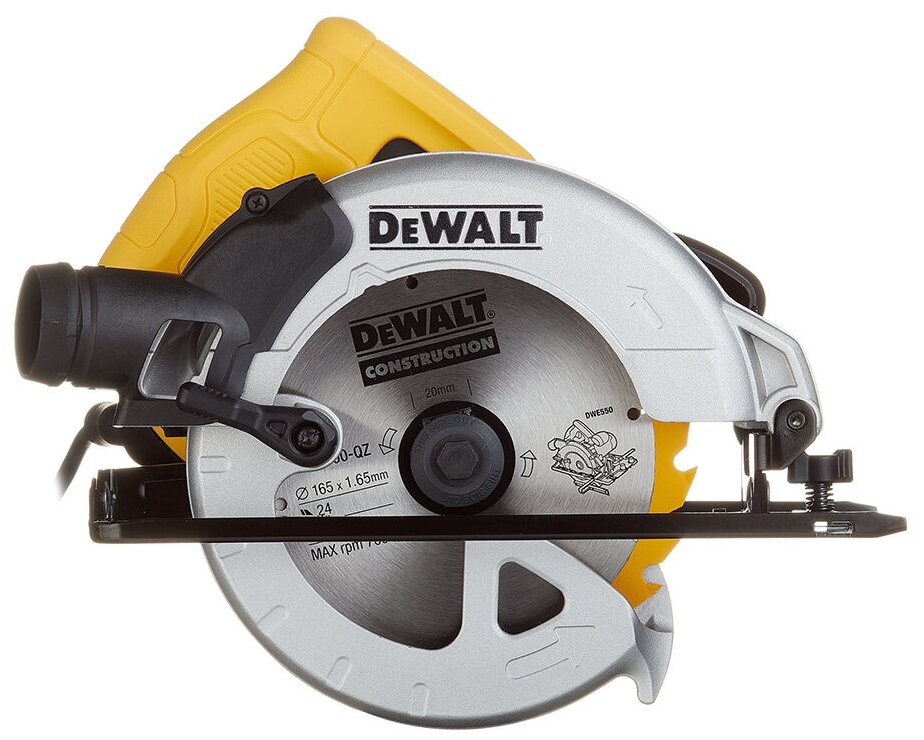 DWE550-QS Пила циркулярная (1200 Вт, диск 165 мм, пропил 55/35 мм, 5500 об/мин) DeWALT - фото №4