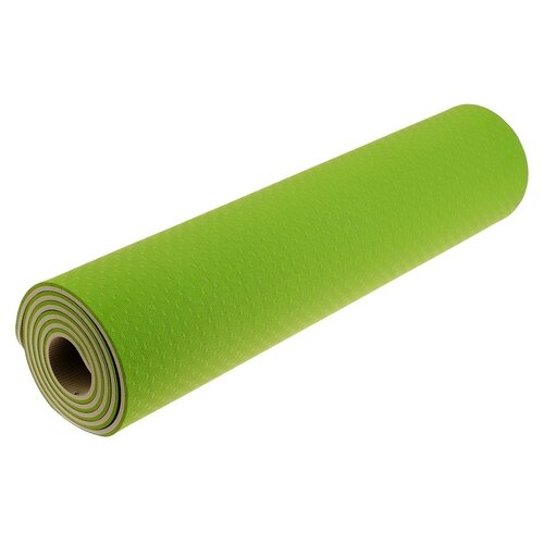 фото Коврик для йоги sangh 183*61*0,8 см, двухцветный, зеленый