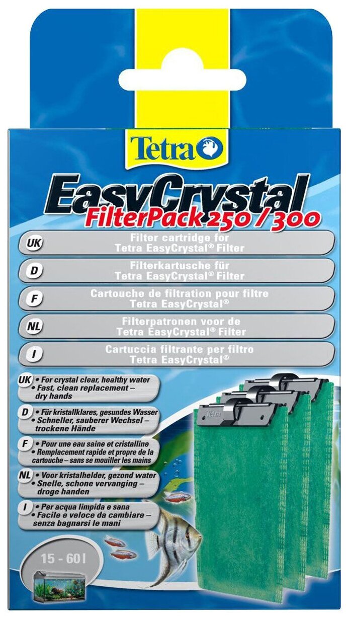 Сменные картриджи для фильтра Tetra EasyCrystal FilterPack 250/300 (3 шт.) - фотография № 1