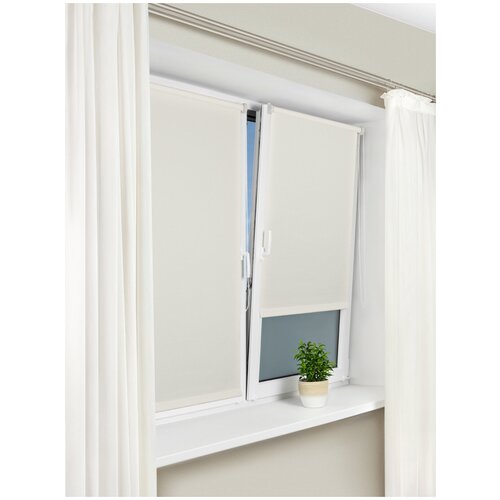 фото Рулонная штора с направляющими струнами sola сантайм уни, белый, ширина 48 см