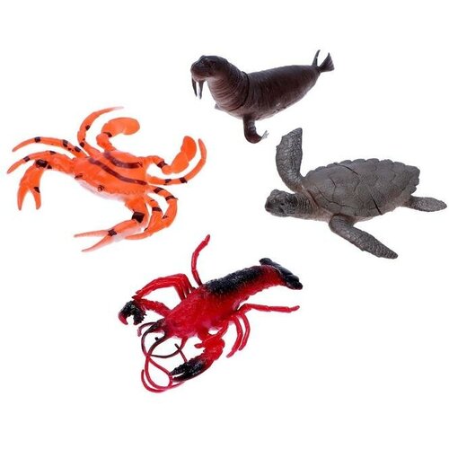 набор животных насекомые 4 фигурки зоомир Зоомир Набор морских животных «Четыре друга», 4 штуки