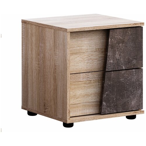 Прикроватная тумбочка стиль МК санремо Дуб Сонома светлый Ателье темное Правая 4730₽