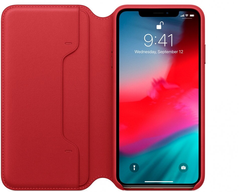 Чехол-книжка Apple Leather Folio iPhone XS Max Red (Красный) MRX32ZM/A