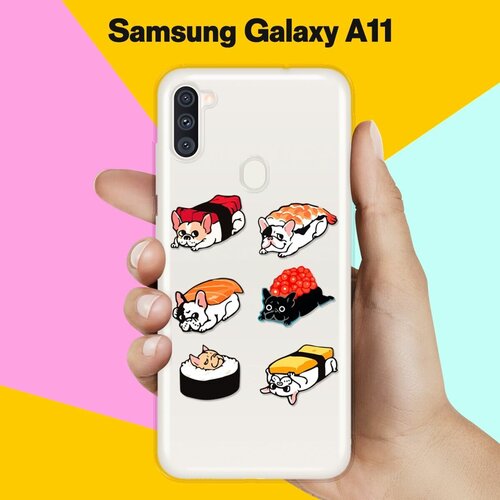 Силиконовый чехол Суши-собачки на Samsung Galaxy A11 силиконовый чехол суши собачки на samsung galaxy a30