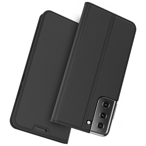 фото Чехол-книжка mypads для samsung galaxy s21+ plus (sm-g996) водоотталкивающий с мульти-подставкой на жесткой металлической основе черный