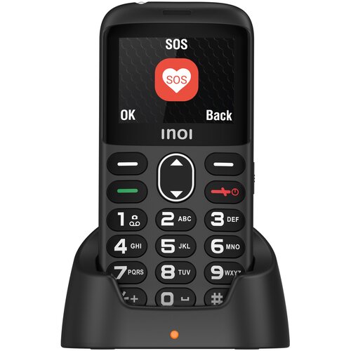 Мобильный телефон INOI 118B для старшего поколения с док-станцией телефон inoi 247b red с док станцией