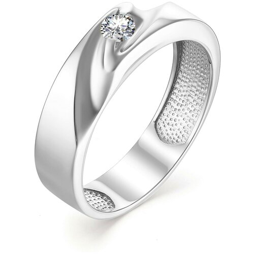 фото Алькор кольцо с 1 бриллиантом из белого золота 13036-200, размер 17