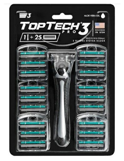 Станок TopTech Pro 3 + 25 сменных кассет. Мужской бритвенный набор