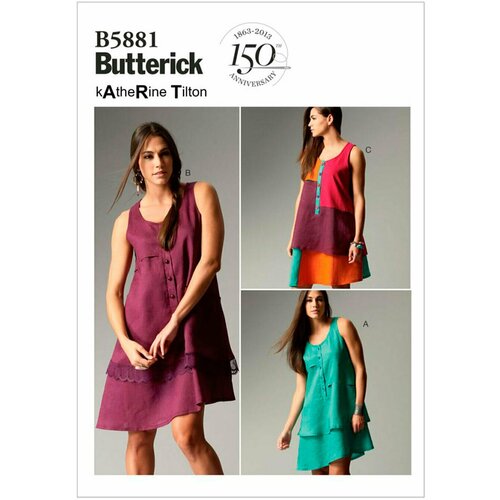 Выкройка Butterick №5881 Платье выкройка butterick 6066 топ платье брюки