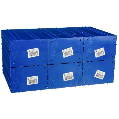 Пластиковый короб стелла-техник C-2-К6-синий-прозрачный , 135х253х100мм, комплект 6 штук