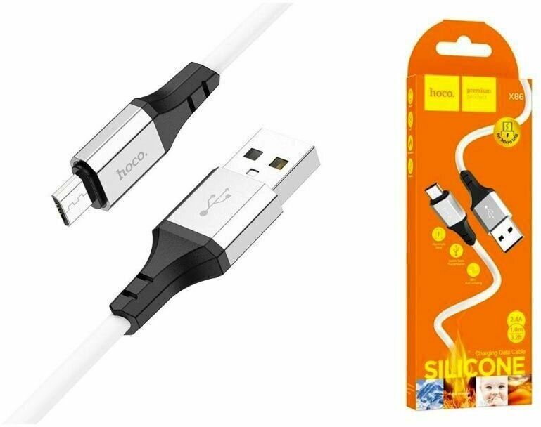 Кабель Hoco X86 USB-MicroUSB для быстрой зарядки и передачи данных