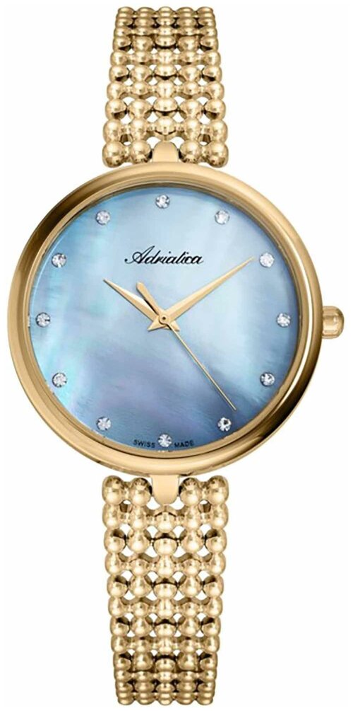 Наручные часы Adriatica Essence, голубой, золотой