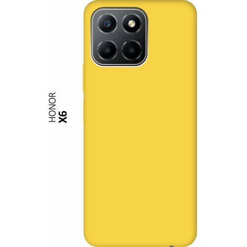 Силиконовый чехол на Honor X6, X8 5G, Хонор Х6, Х8 5Г Silky Touch Premium желтый силиконовый чехол на honor x6 x8 5g хонор х6 х8 5г silky touch premium желтый