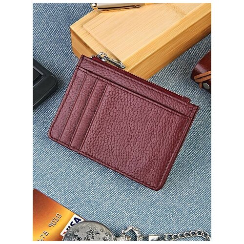 Кредитница натуральная кожа, бордовый