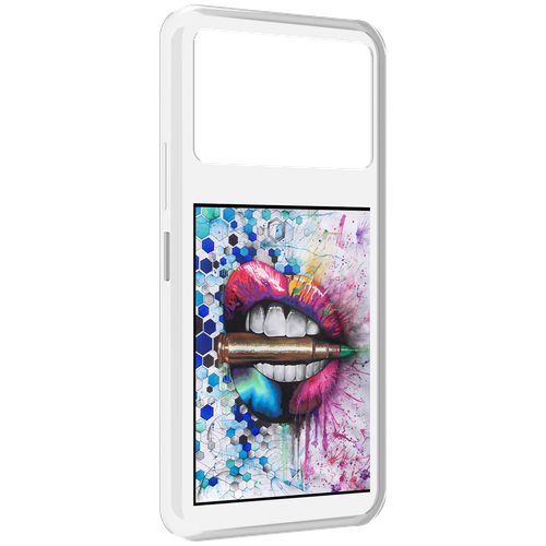 Чехол MyPads разноцветные губы с пулей для Infinix NOTE 12 VIP (X672) задняя-панель-накладка-бампер